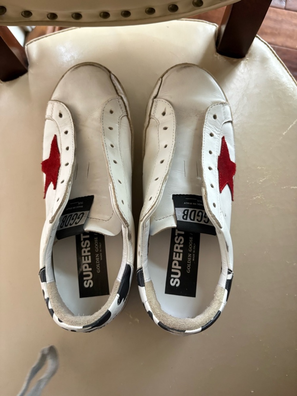 Golden Goose Superstar Red Star cow print heel excellent condition EU 37/US 7 - Picture 6 of 6